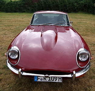 Automático, Jaguar, tipo e, frente, rojo, motor, campana