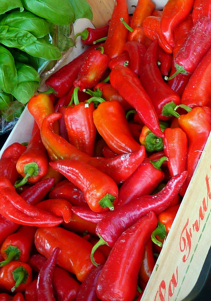paprika, pointed pepper, vegetables, food, market stall, market, eat