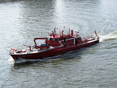 消防, 船舶, 火船, 莱茵河, 河, 航海的船只, 海