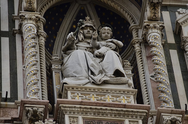 Florence, fasad, Katedral, patung