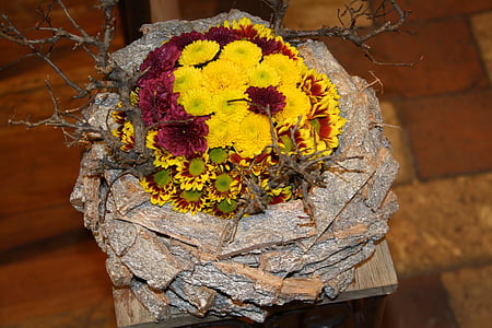 flowers, arrangement, decoration, blossom, bloom, floral arrangement, autumn