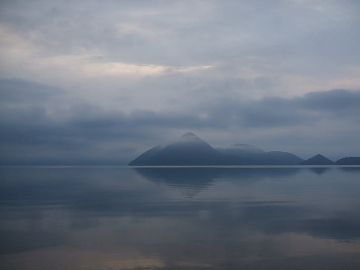Lacul, Lacul toya, Hokkaido, Japonia, Insula, apa, linişte