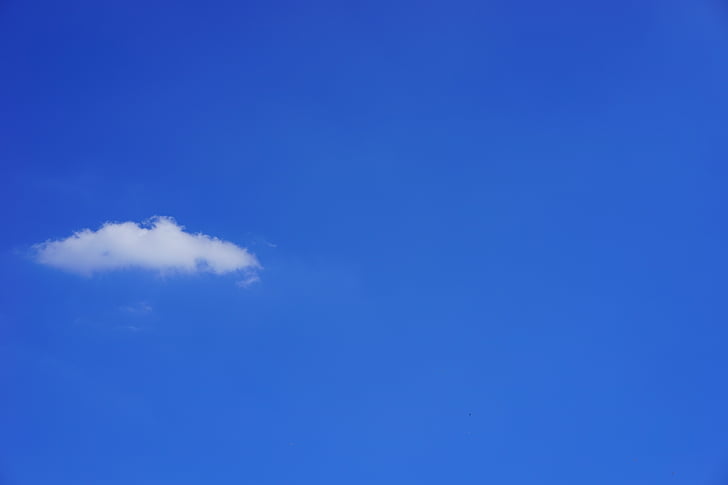 jediný mrak, oblaky, Cumulus, kupovité mraky, letný deň, Sky, modrá