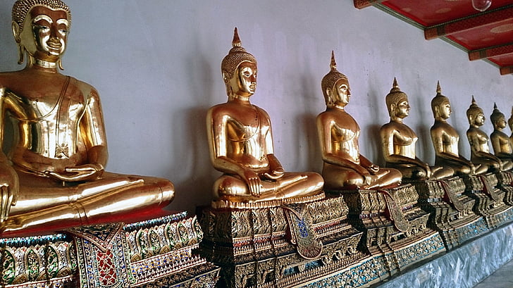 Thaïlande, bouddhisme, l’Asie, statue de, Bouddha, Bkk, Temple