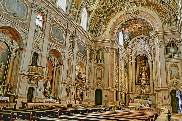 barokní, kostel, Lisabon, Portugalsko, Evropa, staré město, Historie