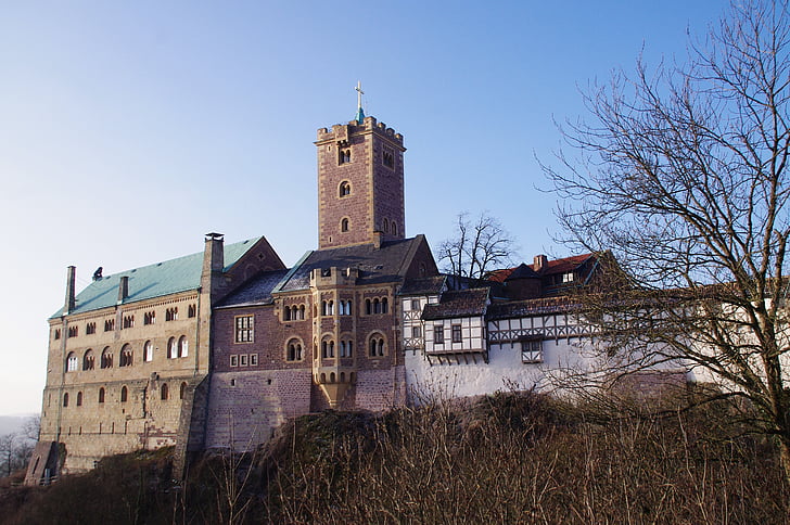 benteng Wartburg, Castle, Knight's castle, abad pertengahan, Jerman, Landmark, pagi