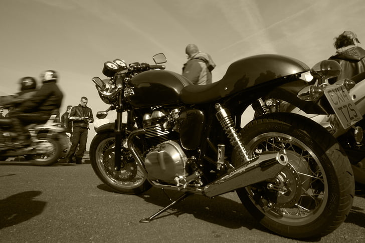 motorkerékpár, Vintage, retro, motorkerékpár, design, kerékpár, klasszikus