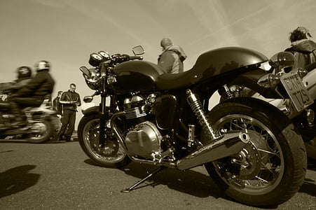 moto, anyada, retro, moto, disseny, bicicleta, clàssic