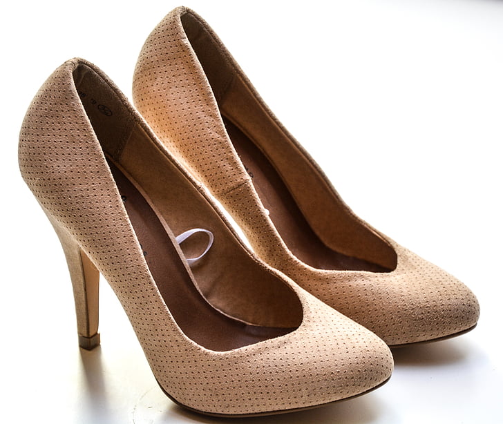 chaussures, Nude, talon, chaussures, femelle, style, femme