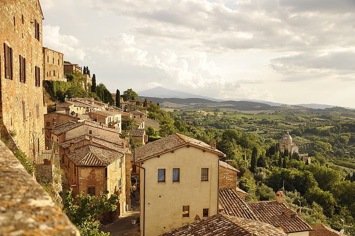 Italija, Toskana, prazniki, potovanja, mesto, townhouses, stari