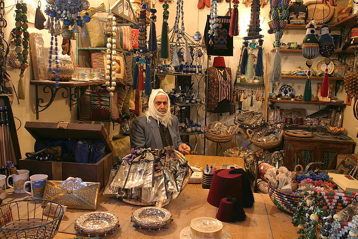 Aleppo, Bazar, Syrien, orint, Souk, sælger