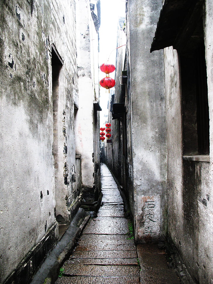 Xitang, Watertown, Kina, Jiangnan, byn, hus, bläck