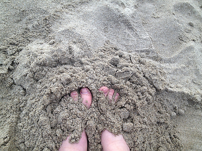 areia, pés, dedos do pé, praia, diversão, pegadas, Relaxe