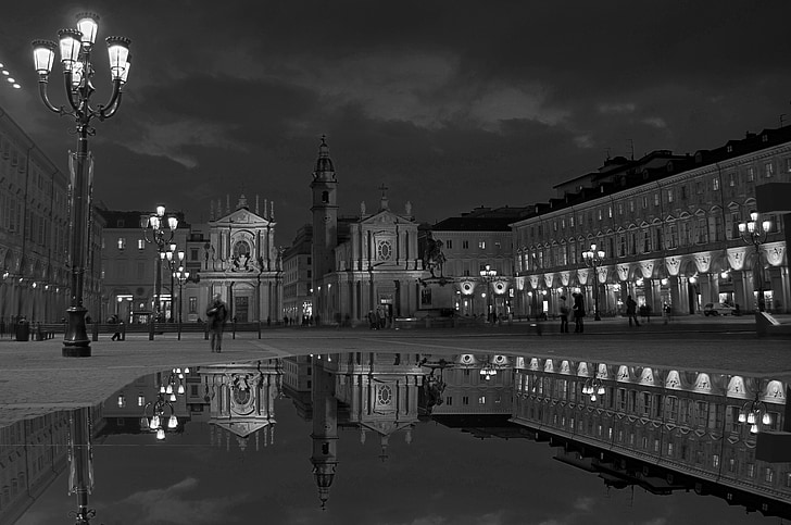 Torino, Piazza carlo, nyugodt a vihar után