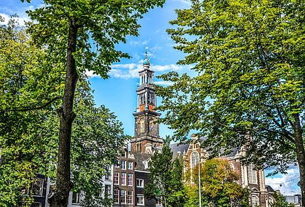 Amsterdam, tornis, Nīderlande, arhitektūra, ēka, vēsturisko, Eiropa
