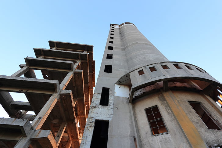 Albania, Fier, industri, ruin, forlatt, arkitektur, byggenæringen