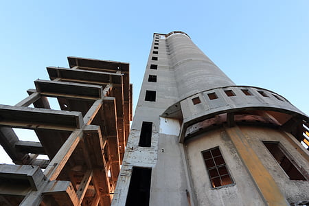 Albanien, Fier, industri, ruin, opgivet, arkitektur, byggebranchen
