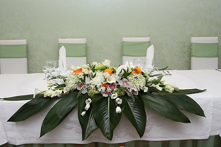 Bryllupspynt, blomsterarter arrangement, indretning