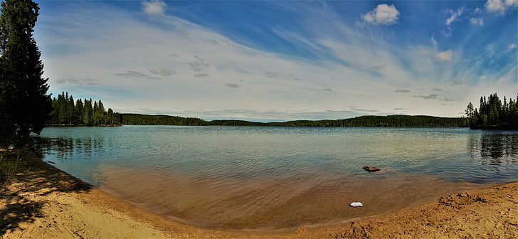 Beach, sand, svensk, natur, ferie, søen, landskab