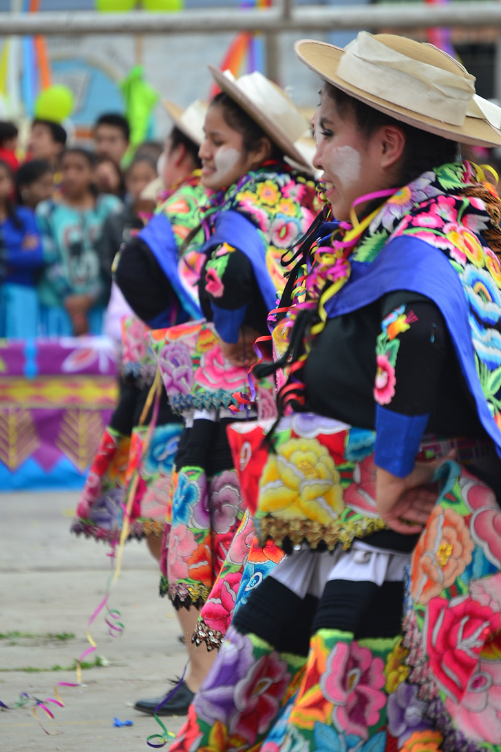 dans, folklore, Peru, kleuren, traditie, culturen, traditionele kleding