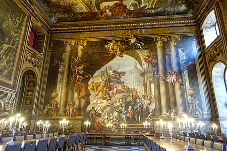 hall, painted hall, greenwich, maritime museum, heritage, masterpiece, painted