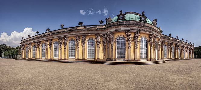 Berlin, Potsdam, Castle, építészet, épület, ház homlokzata, Németország