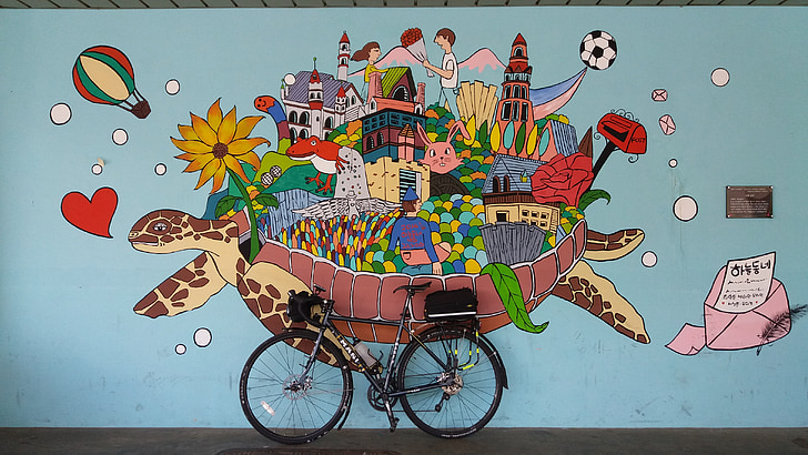 bicicletes, Art, bicicleta, disseny, art de tortuga