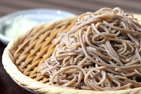 soba noodles, near, buckwheat, japanese food, bamboo basket, lunch, food