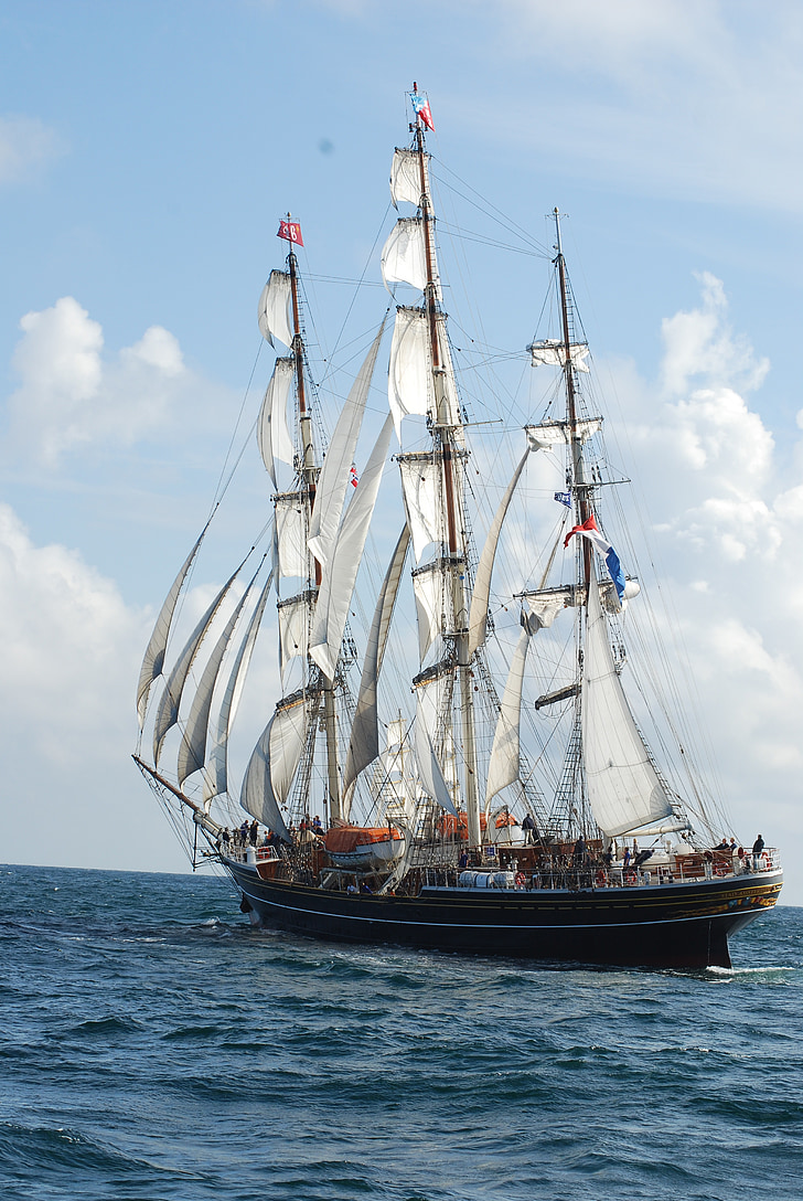 clipper ship, tall, masts, sailing, nautical, stad amsterdam, cruise