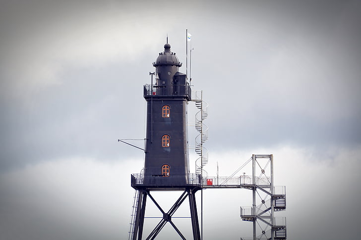 Lighthouse, Dorum, starý maják, historicky, veža, more, Sky
