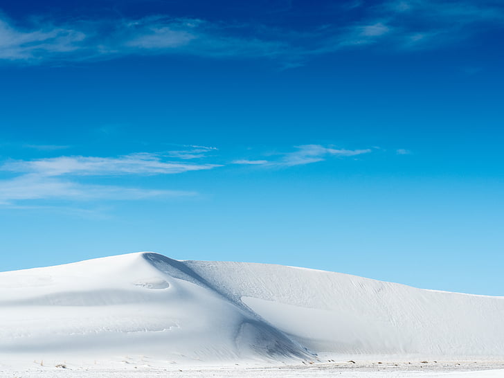 white, sand, mountain, blue, clear, sky, daytime