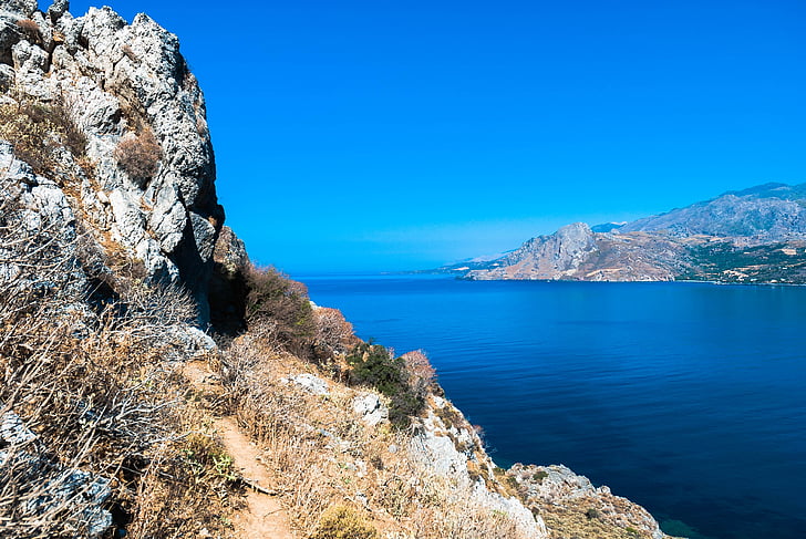 Crete, Plakias, laut, warna, air, alam, pemandangan