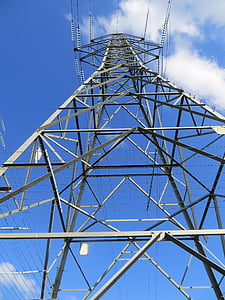 pylon, electricity, blue, sky, electric, infrastructure, grid