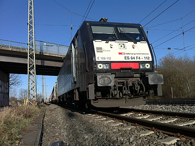 railway, locomotive, three-phase locomotive, sbb, rail, track, gravel