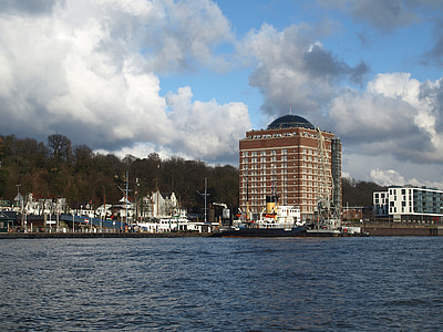 Hamburg, luka, Elbe, övelgönne muzej luka, Augustinum