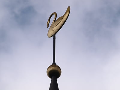 spire, weather vane, figure, metal, gold