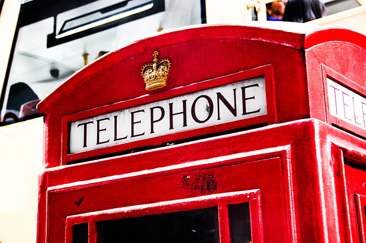 cabina telefònica, Anglaterra, Londres, telèfon, Regne Unit, Europa, vermell