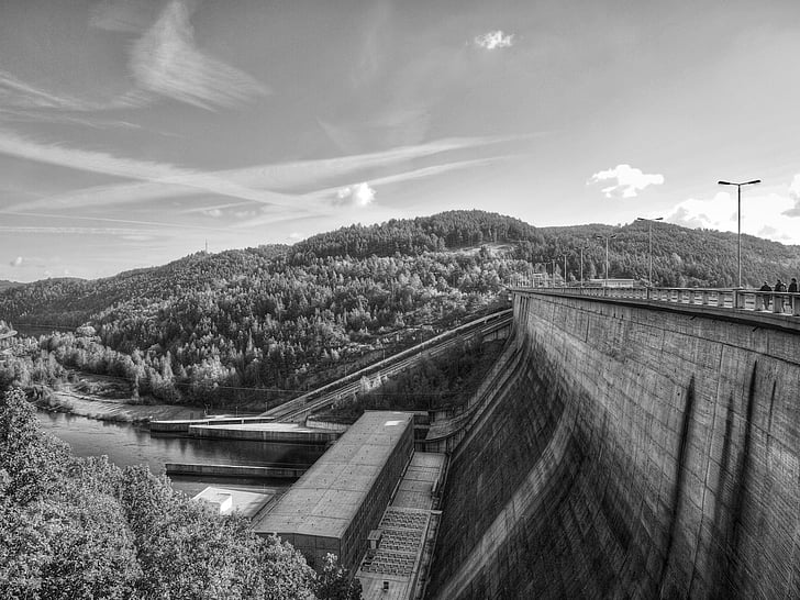 Dam, Orlík, de hemel, water, Elektriciteitscentrale, Tsjechisch, brug - mens gemaakte structuur