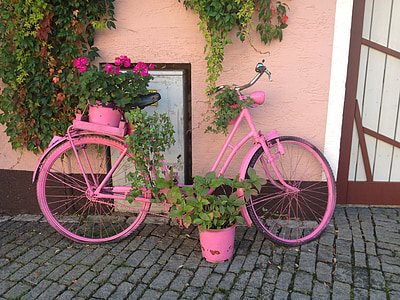 rožinė, dviratis, dviratis, Sportas, mergaitė, dviratininkas, laisvalaikio