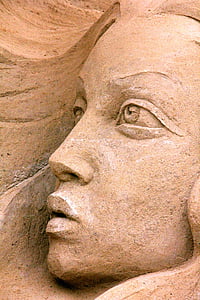 twarz, sztuka, piasek, posąg, Rzeźba