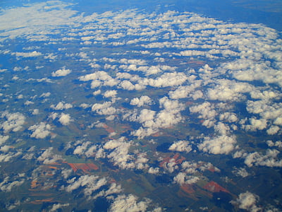 flyet, skyer, landskapet, himmelen, reise, Vis