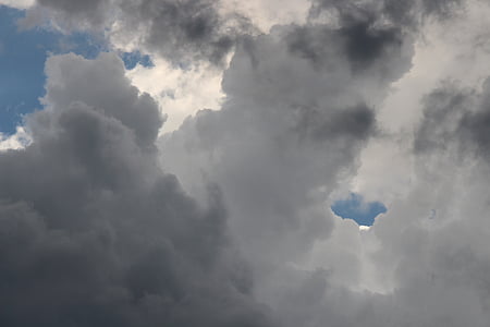 kumulus, Slaba kiša, raj, cloudscape, plavo nebo oblaci, priroda, Vremenska prognoza