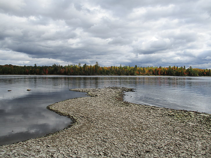Québec, tó, őszi, természet, víz