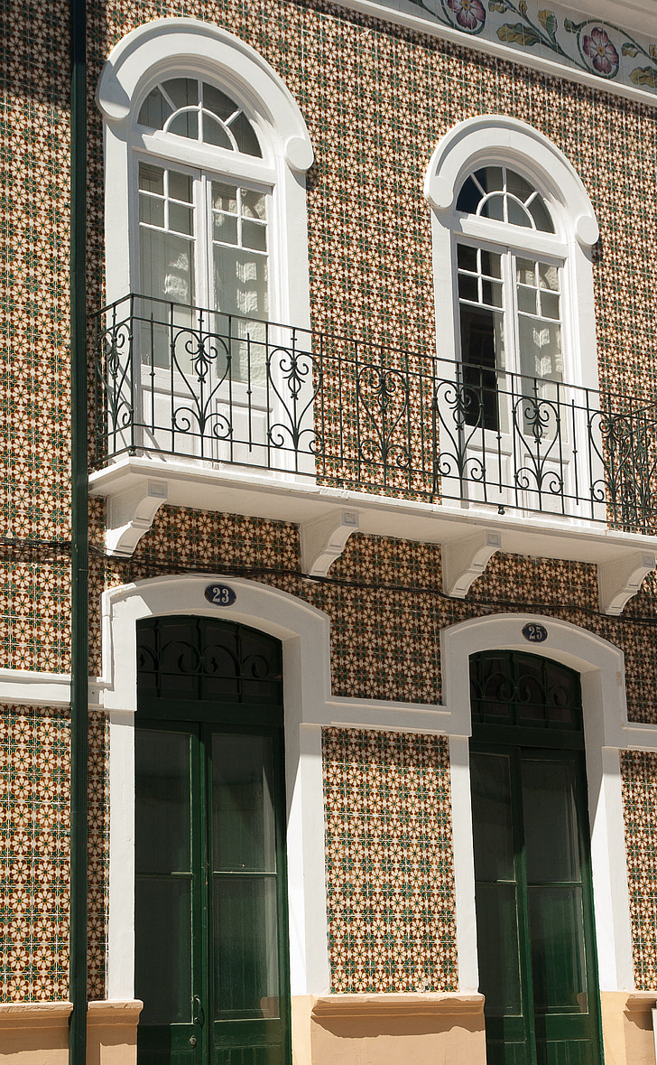 portugal, facade, azuleros, ceramic, architecture, window, building Exterior