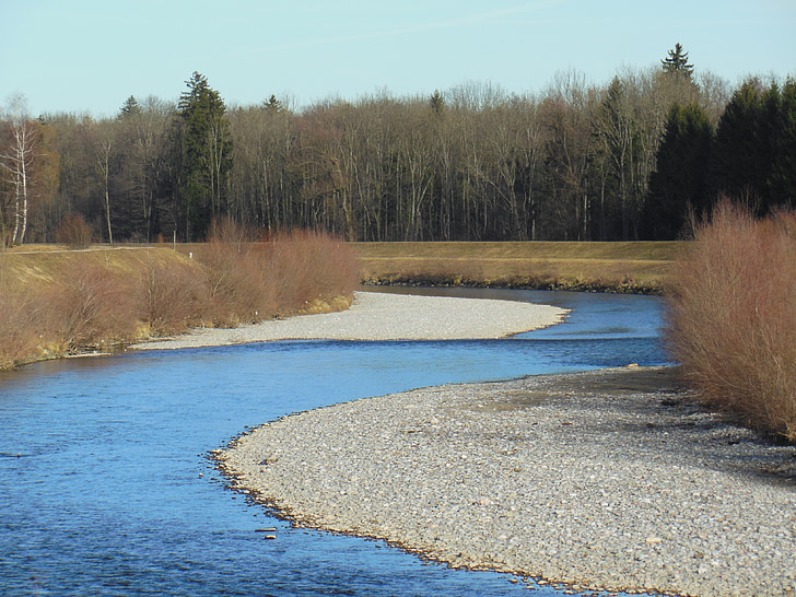 Tyrolean sakit, musim semi, luar negeri di chiemsee, Chiemgau, Upper bavaria, Bavaria, Sungai