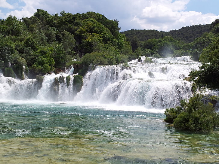 Falls, Krk, Kroatien, nationalparken, Dalmatien, vattenfall, flöde