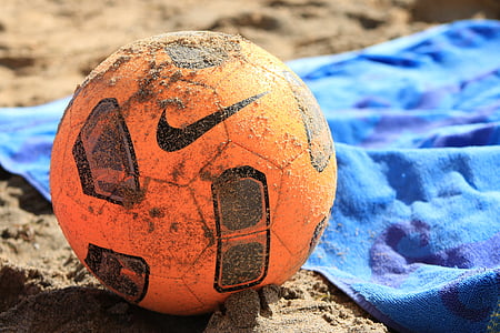 mingea, plajă, sport, Orange, Nike, Beira mar, litoral