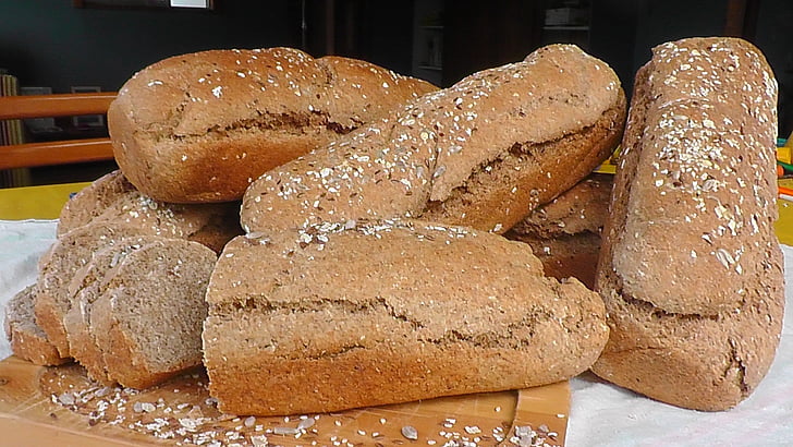 pâine, paine integrala, integrantă, alimentatie sanatoasa, produse alimentare, bucată de pâine, prospeţime