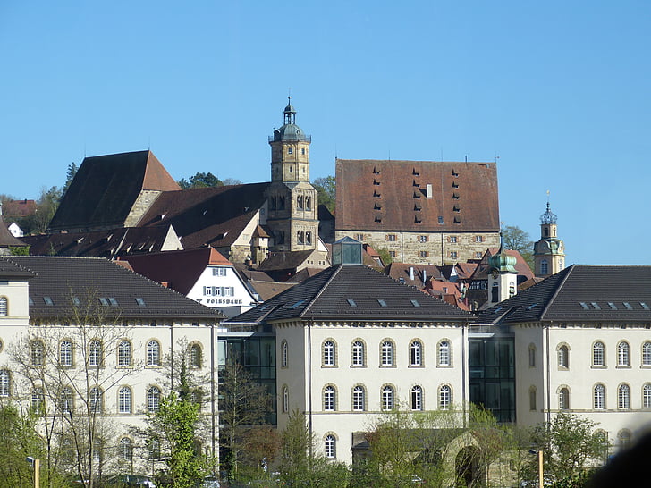 Schwäbisch hall, salão, cidade velha, idade média, cidade, Historicamente, treliça
