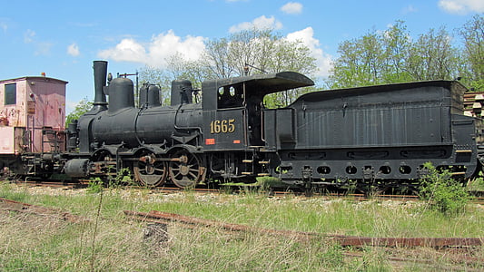 lokomotif uap, 1665, kereta api, Museum lokomotif, kendaraan penarik, lokomotif